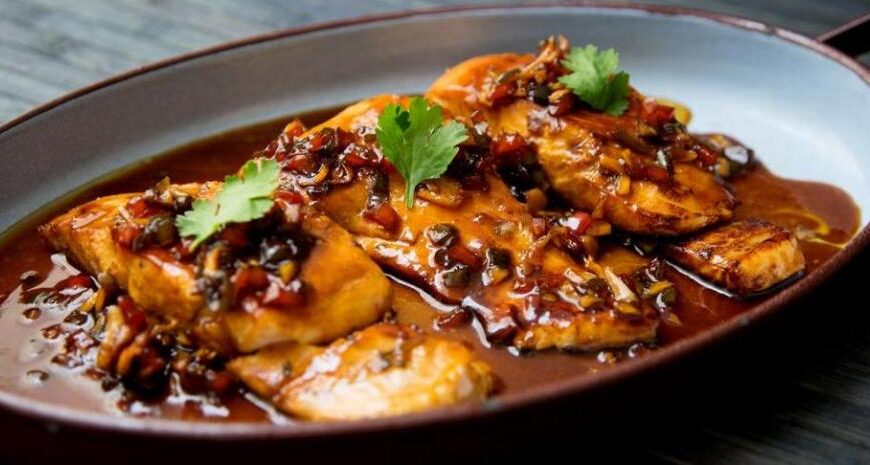 salmón en salsa de soja
