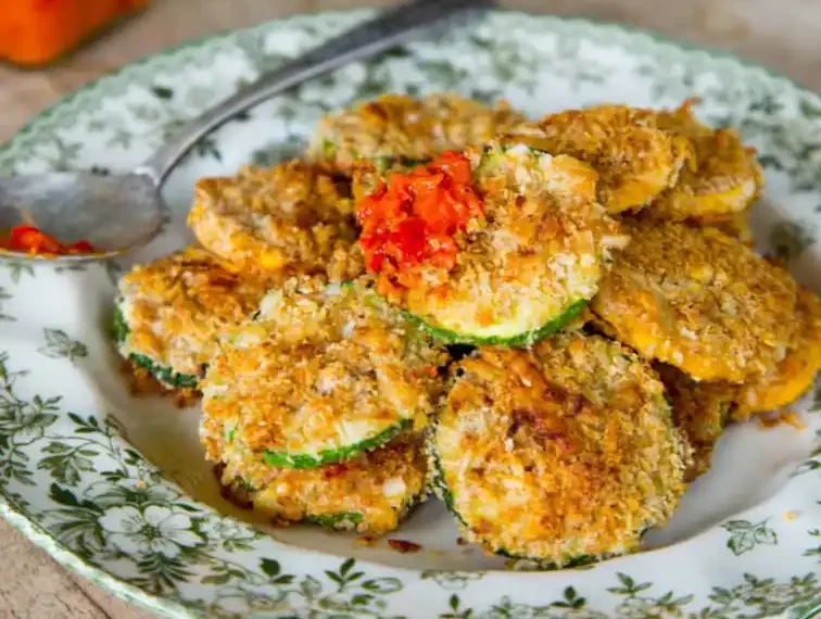 Chips de calabacín crujientes con parmesano